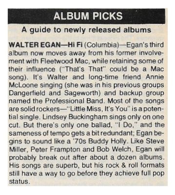 Egan, Walter / Hi Fi / 1979