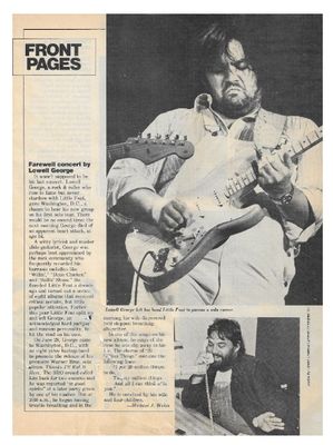 George, Lowell / Farewell Concert by Lowell George / 1979