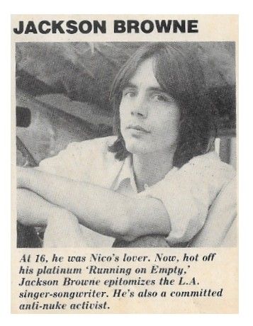Browne, Jackson / At 16, He Was Nico's Lover / 1979