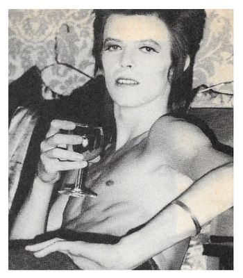 Bowie, David / Shirt Off--Drinking Glass of Wine / 1970s