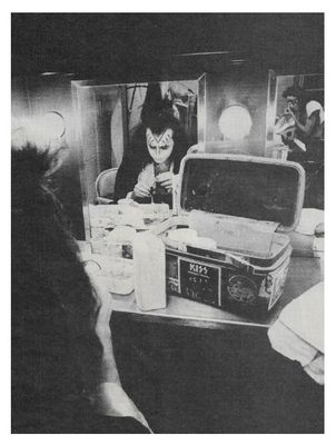 Kiss / Gene Simmons: Backstage, Applying Makeup / 1975
