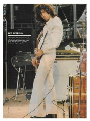 Led Zeppelin / Jimmy Page: On Stage--All White Outfit-Black Shoes / 1970s