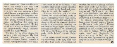 Kansas / Circus Weekly Story - Part 2 / 1978
