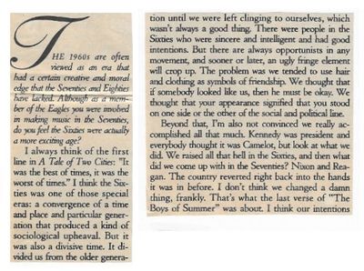 Henley, Don / Rolling Stone Interview - Part 1 / 1987
