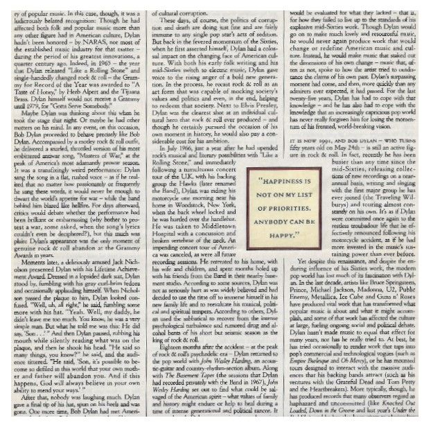 Dylan, Bob / Rolling Stone Story 5-30-91