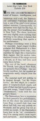 Rainmakers, The / Lone Star Cafe / 1986