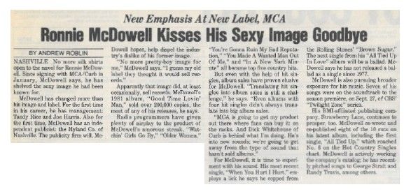 McDowell, Ronnie / Kisses His Sexy Image Goodbye / 1986