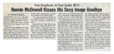 McDowell, Ronnie / Kisses His Sexy Image Goodbye / 1986