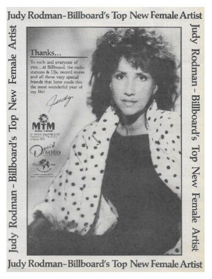 Rodman, Judy / Billboard's Top New Female Artist / 1986