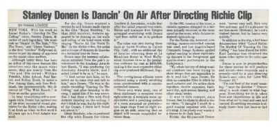 Richie, Lionel / Stanley Donen is Dancin' on Air After Directing Richie Clip / 1986