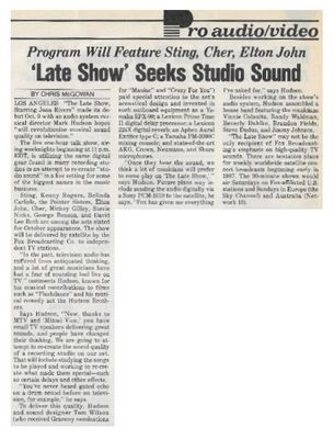 Rivers, Joan / Late Show Seeks Studio Sound / 1986