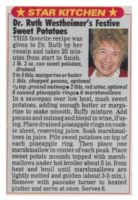 Westheimer, Ruth (Dr.) / Festive Sweet Potatoes / 1992