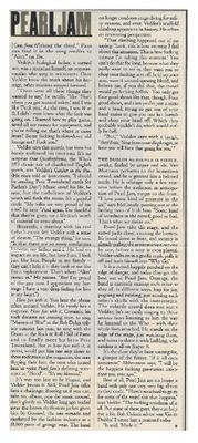 Pearl Jam / Rolling Stone Story / 10-28-93