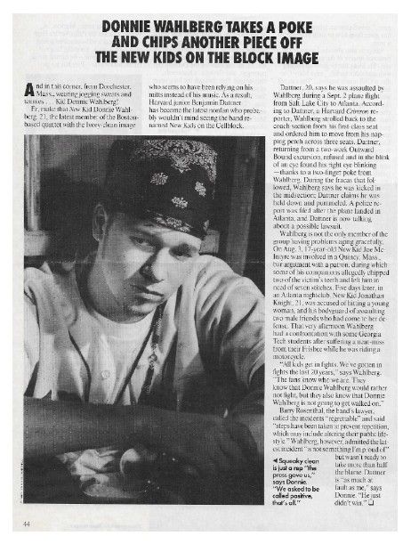 New Kids On the Block / Donnie Wahlberg Takes a Poke / 1990