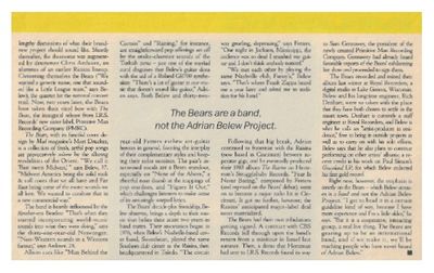 Bears, The / The Bears Are a Band, Not the Adrian Belew Project / 1987