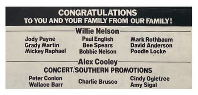 Nelson, Willie / Congratulations to You and Your Family from Our Family! / 1986