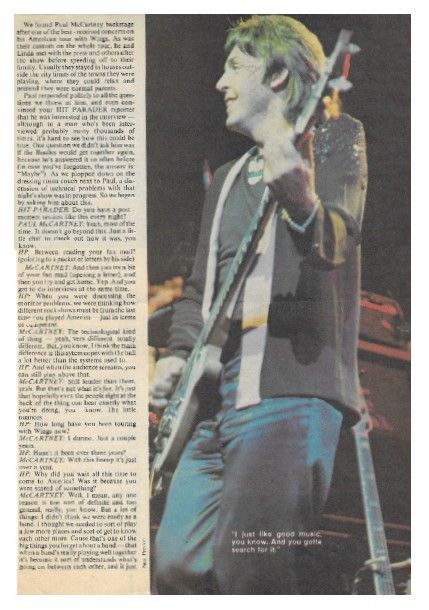 McCartney, Paul / The Hit Parader Interview / 1976