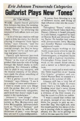 Johnson, Eric / Guitarist Plays New 'Tones' / 1986