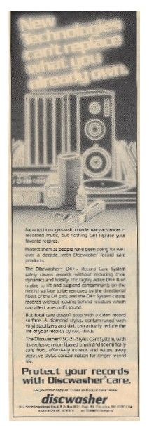 Discwasher / New Technologies Can't Replace What You Already Own / 1984