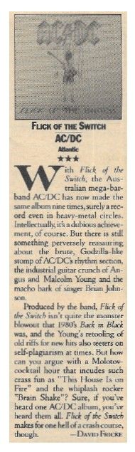 AC/DC / Flick of the Switch / 1983