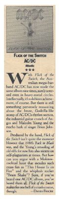 AC/DC / Flick of the Switch / 1983