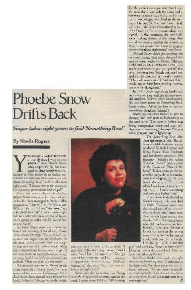 Snow, Phoebe / Phoebe Snow Drifts Back / 1989