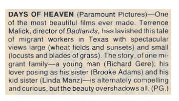 Gere, Richard / Days of Heaven / 1979