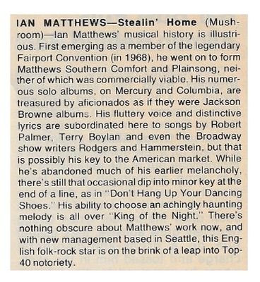 Matthews, Ian / Stealin' Home / 1979