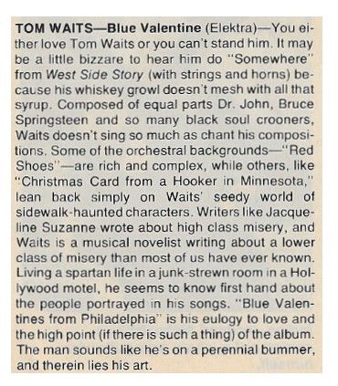 Waits, Tom / Blue Valentine / 1979