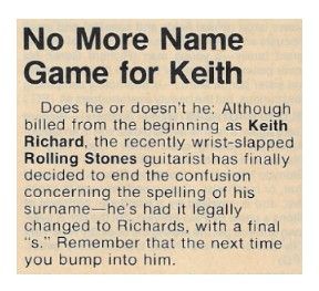 Richards, Keith / No More Name Game for Keith / 1979
