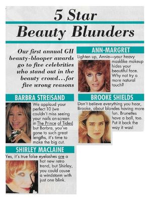 Ann-Margret / 5 Star Beauty Blunders / 1992