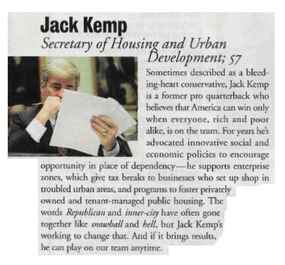 Kemp, Jack / Secretary of Housing and Urban Development / 1992