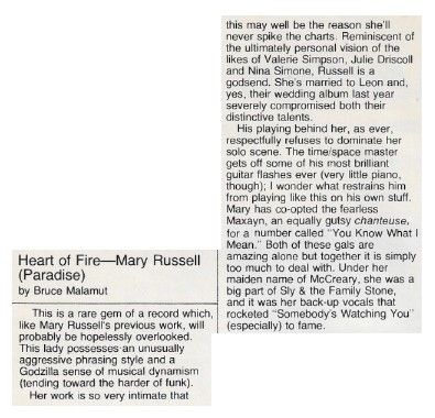 Russell, Mary / Heart of Fire / 1979