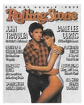 Travolta, John--Jamie Lee Curtis / Rolling Stone Cover Photo / 1985