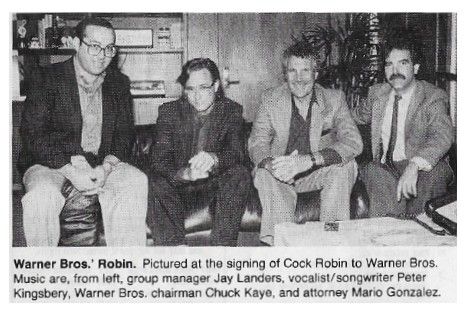 Cock Robin / Warner Bros.' Robin. / 1986