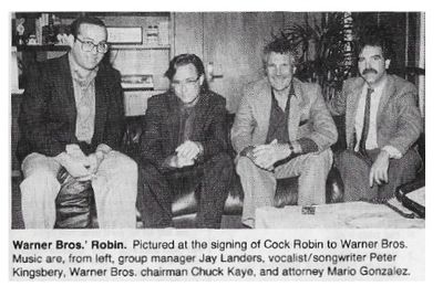 Cock Robin / Warner Bros.' Robin. / 1986