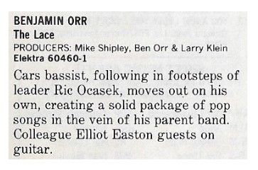 Orr, Benjamin / The Lace / 1986