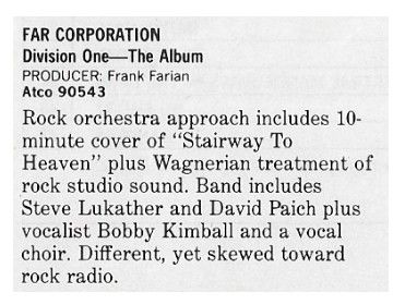 Far Corporation / Division One--The Album / 1986