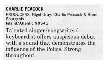 Peacock, Charlie / Charlie Peacock / 1986