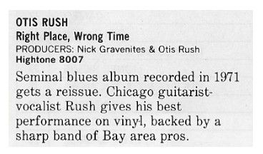 Rush, Otis / Right Place, Wrong Time / 1986