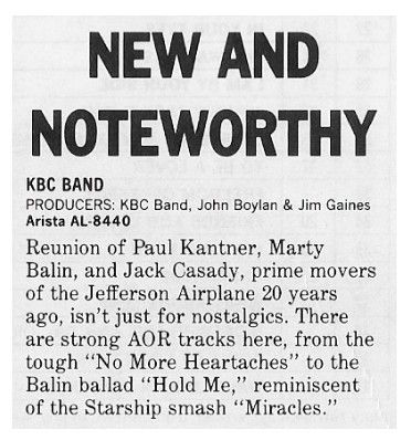 KBC Band / KBC Band / 1986