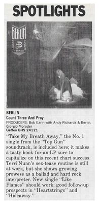 Berlin / Count Three and Pray / 1986