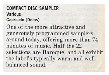 Various Artists / Compact Disc Sampler / 1986