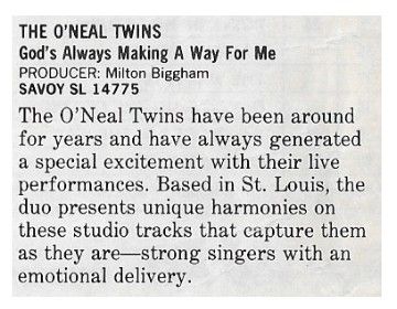 O'Neal Twins, The / God's Always Making a Way for Me / 1986