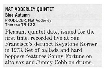Adderley, Nat / Blue Autumn / 1986