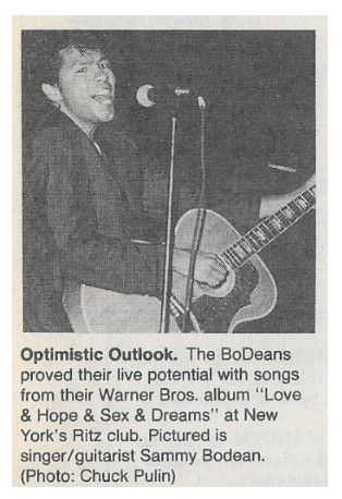 BoDeans / Optimistic Outlook. / 1986