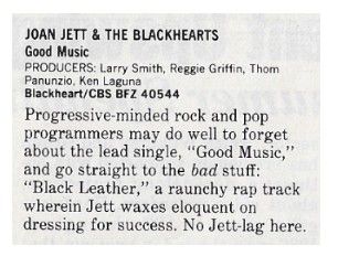 Jett, Joan / Good Music / 1986