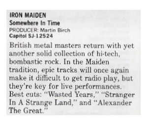 Iron Maiden / Somewhere in Time / 1986