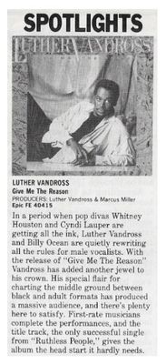 Vandross, Luther / Give Me the Reason / 1986