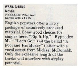 Wang Chung / Mosaic / 1986